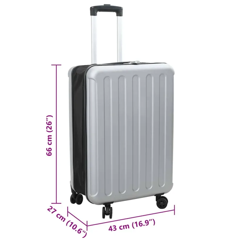 Lagaminas su užraktu Sidabro 43 x 27 x 66 cm ABS plastikas
