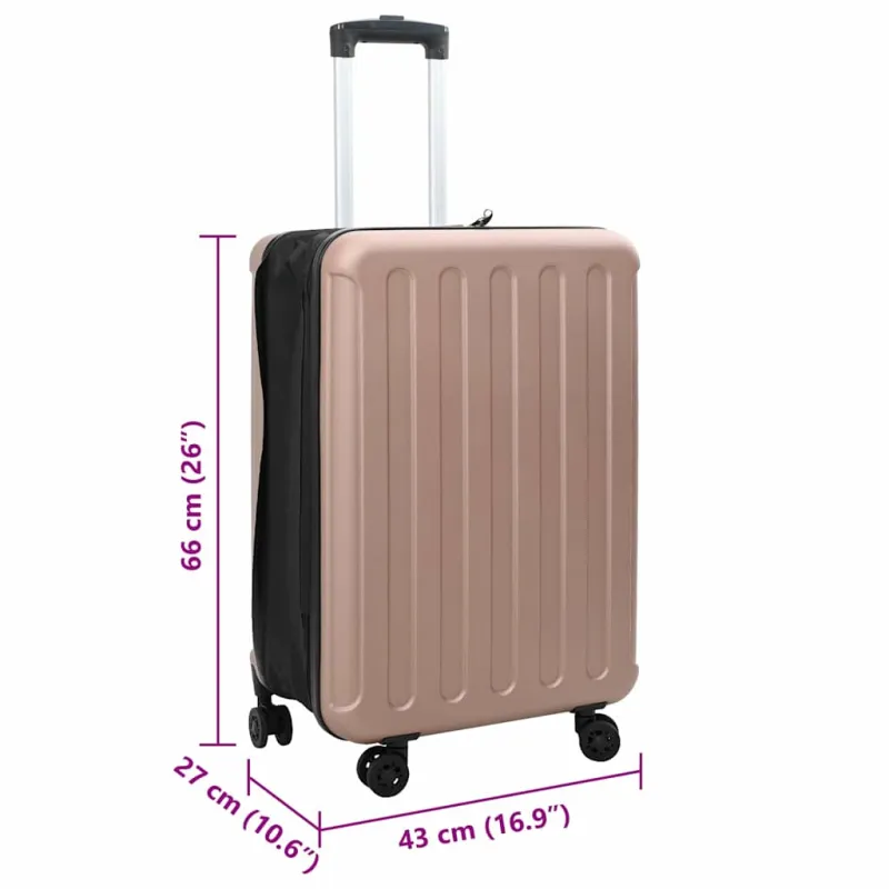 Lagaminas rožinis auksas 43 x 27 x 66 cm ABS plastikas