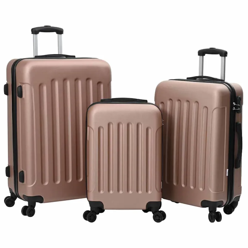 Lagaminas 3 pcs Rožinė aukso 50 x 31 x 78 cm ABS plastikas