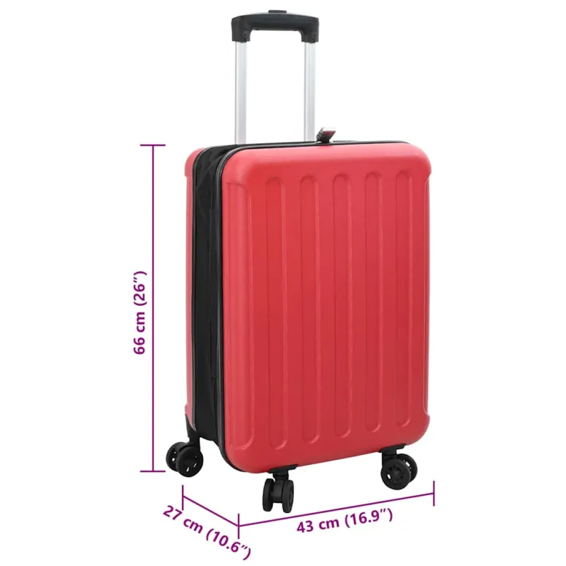 Lagaminas su užraktu Raudona 43 x 27 x 66 cm ABS plastikas