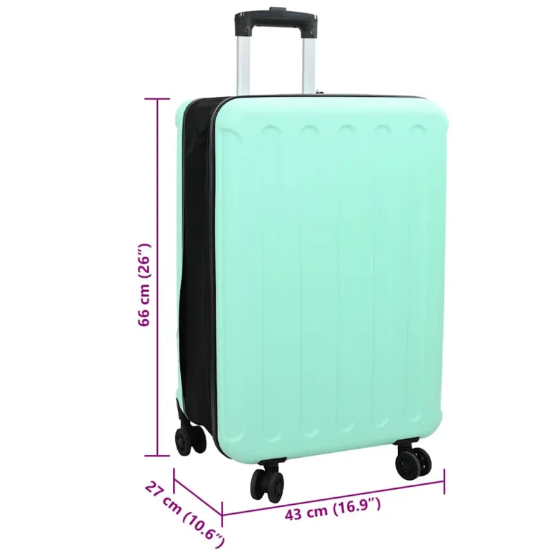 Lagaminas su užraktu Mėtų žalia 43 x 27 x 66 cm ABS plastikas