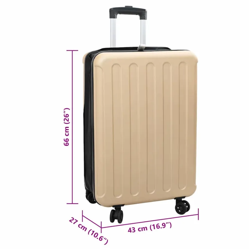 Lagaminas su užraktu šampano 43 x 27 x 66 cm ABS plastikas
