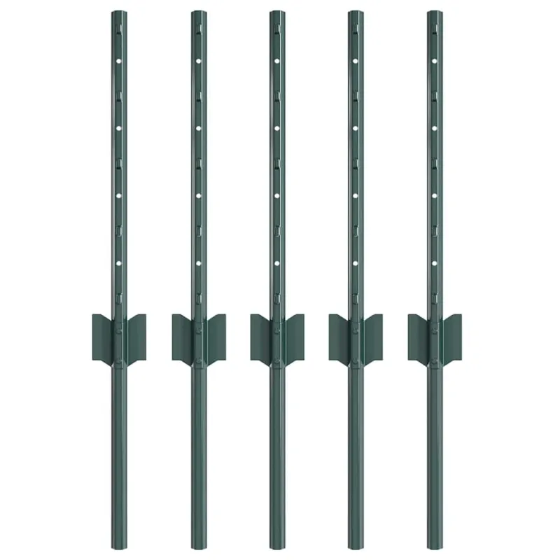 Įmontuotas tvoros stulpas 5 pcs Žalia 80 cm