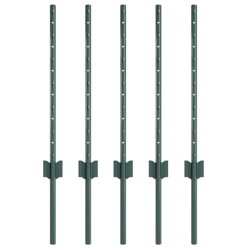 Įmontuotas tvoros stulpas 5 pcs Žalia 100 cm