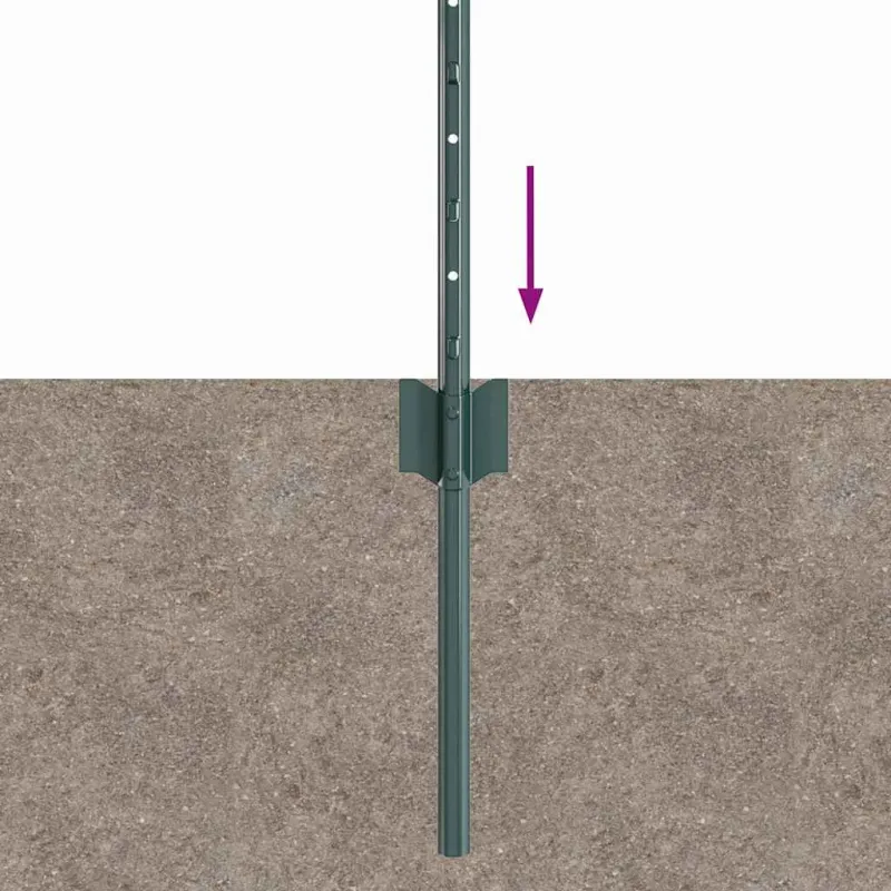 Įmontuotas tvoros stulpas 11 pcs Žalia 120 cm