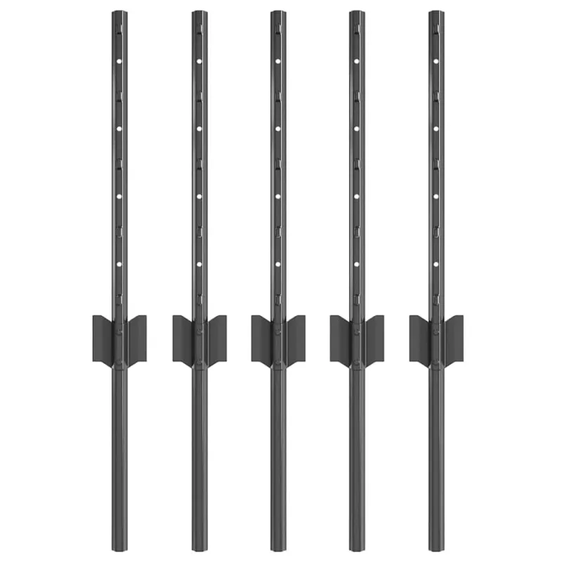 Įmontuotas tvoros stulpas 5 pcs Pilka 80 cm