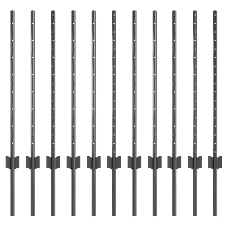 Įmontuotas tvoros stulpas 11 pcs Pilka 120 cm