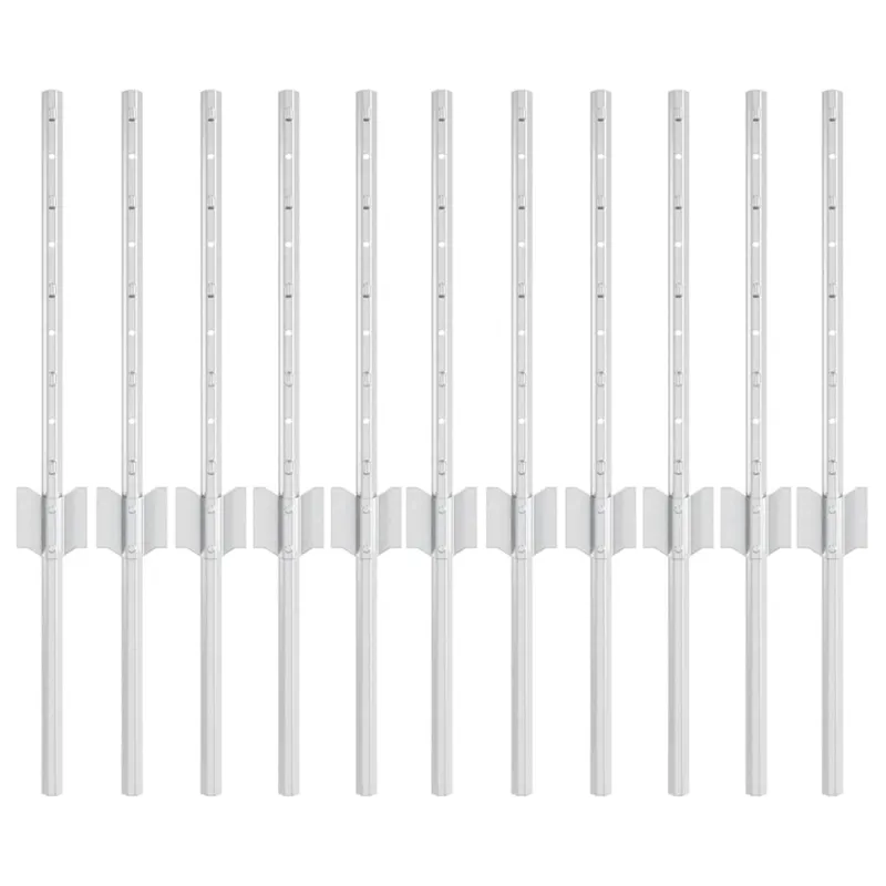 Įmontuotas tvoros stulpas 11 pcs Sidabrinė 80 cm