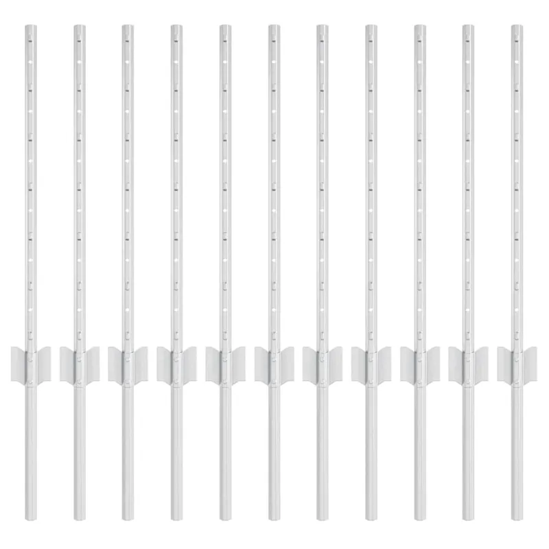 Įmontuotas tvoros stulpas 11 pcs Sidabrinė 100 cm