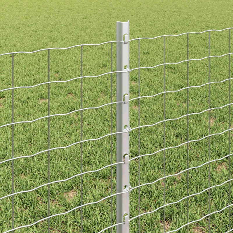 Įmontuotas tvoros stulpas 11 pcs Sidabrinė 100 cm