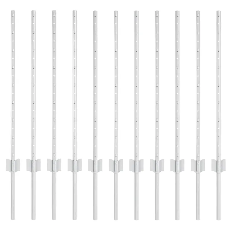 Įmontuotas tvoros stulpas 11 pcs Sidabrinė 120 cm