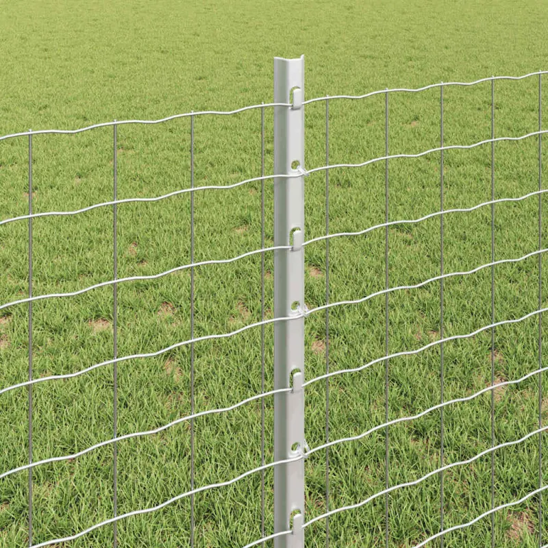 Įmontuotas tvoros stulpas 11 pcs Sidabrinė 120 cm