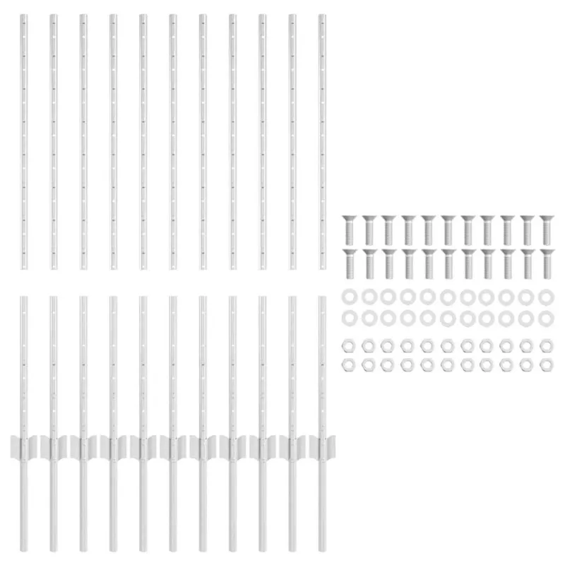Įmontuotas tvoros stulpas 11 pcs Sidabrinė 140 cm