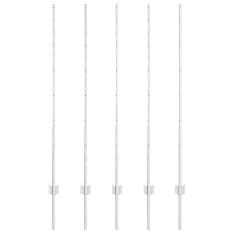 Įmontuotas tvoros stulpas 5 pcs Sidabrinė 180 cm
