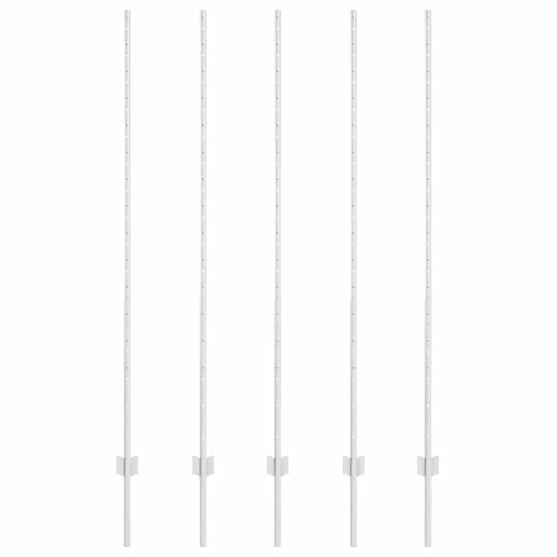 Įmontuotas tvoros stulpas 5 pcs Sidabrinė 200 cm