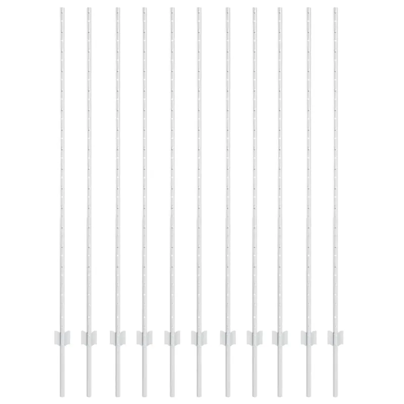 Įmontuotas tvoros stulpas 11 pcs Sidabrinė 200 cm