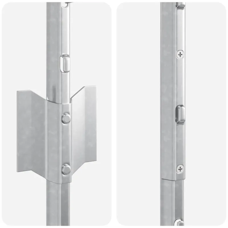 Įmontuotas tvoros stulpas 11 pcs Sidabrinė 200 cm