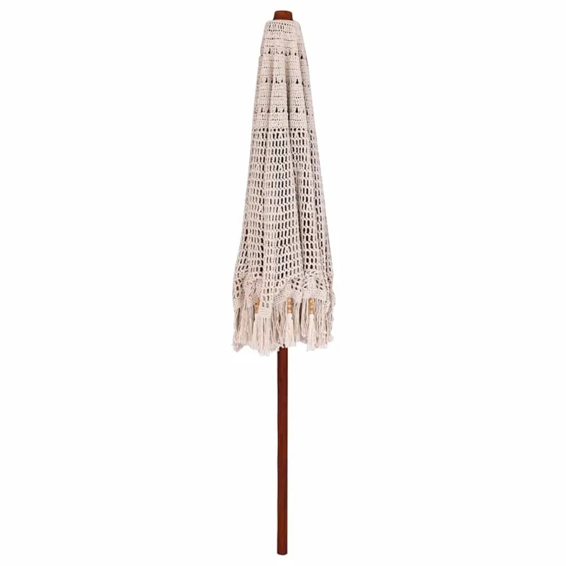 Makramė skėtis Kreminė 252.5 x 252.5 x 260 cm