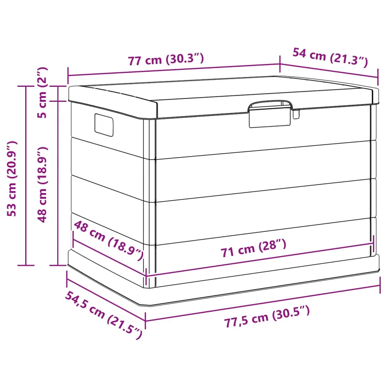 Sodo saugojimo dėžė Antracitas 77,5 x 54,5 x 53 cm Plastmasė