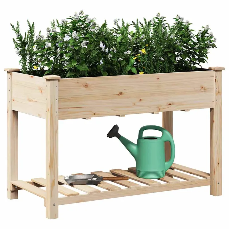 Sodo vazonas Smėlio 115 x 59 x 76,5 cm Kietasis pušinis medis