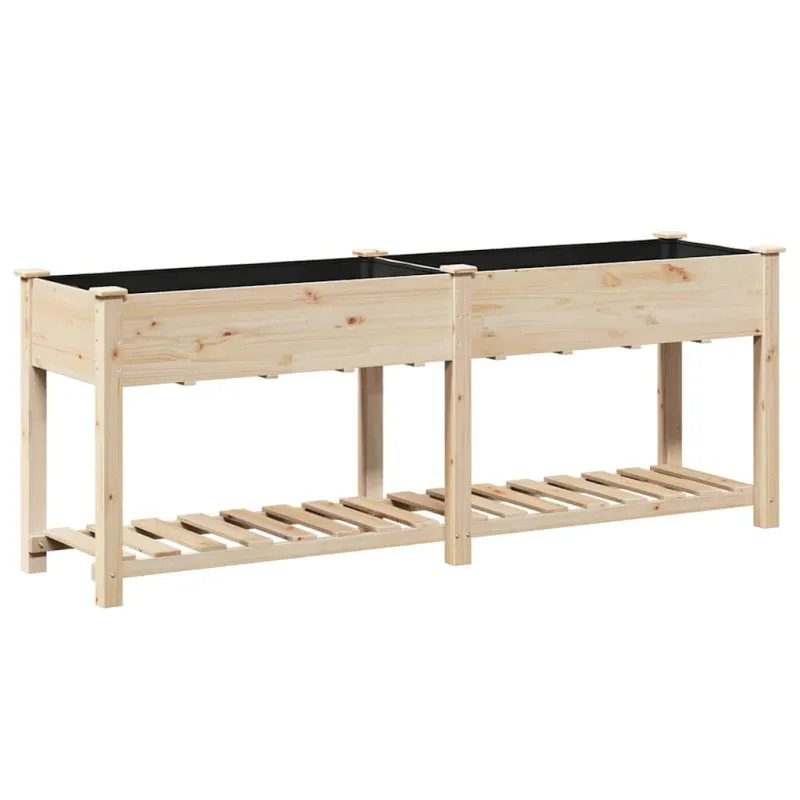 Sodo vazonas Smėlio 203 x 53 x 76,5 cm Kietasis pušinis medis