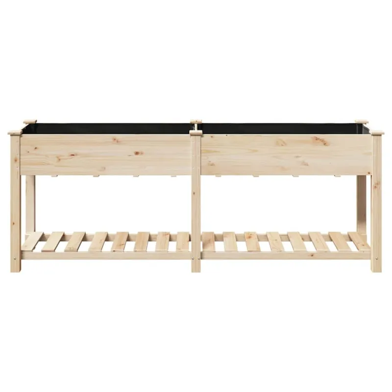Sodo vazonas Smėlio 203 x 53 x 76,5 cm Kietasis pušinis medis