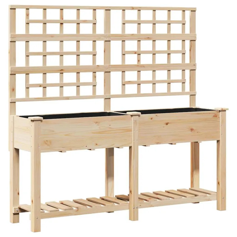 Sodo vazonas Smėlio 161 x 46 x 152,5 cm Kietasis pušinis medis