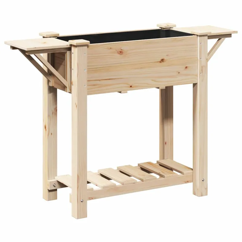 Sodo vazonas Smėlio 111 x 37 x 76,5 cm Kietasis pušinis medis