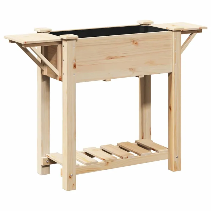 Sodo vazonas Smėlio 111 x 37 x 76,5 cm Kietasis pušinis medis