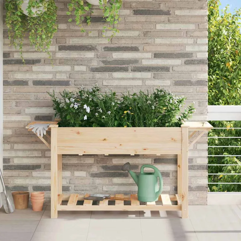 Sodo vazonas Smėlio 155 x 59 x 76,5 cm Kietasis pušinis medis