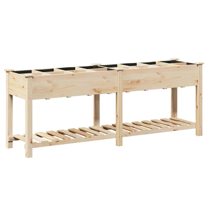 Sodo vazonas Smėlio 203,5 x 53 x 76,5 cm Kietasis pušinis medis