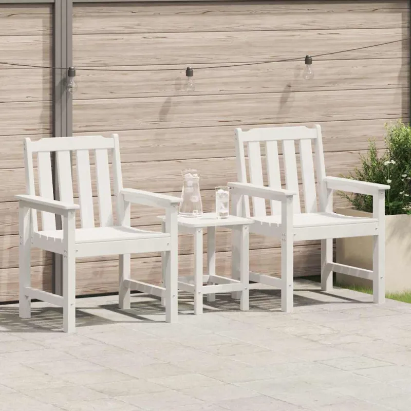 Sodo valgomoji kėdė 2 pcs Balta 65,5 x 59 x 88 cm HDPE
