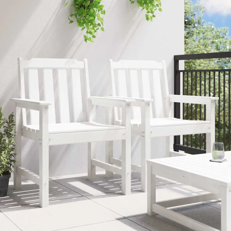 Sodo valgomoji kėdė 2 pcs Balta 65,5 x 59 x 88 cm HDPE
