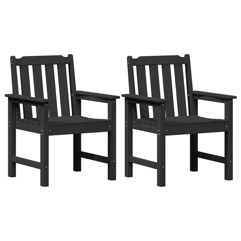 Sodo valgomoji kėdė 2 pcs Juoda 65,5 x 59 x 88 cm HDPE