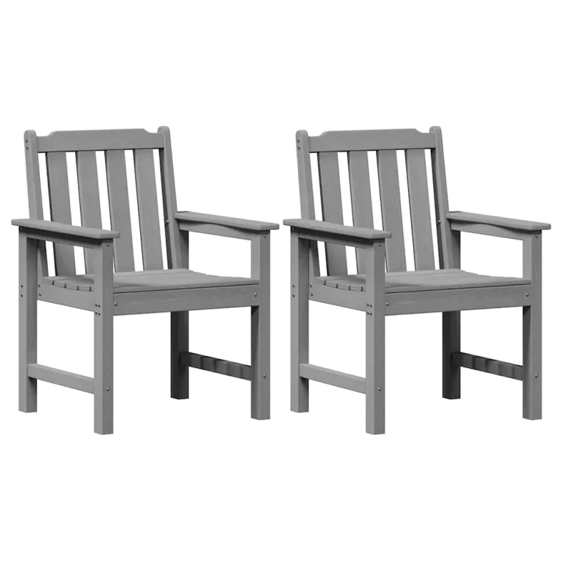 Sodo valgomoji kėdė 2 pcs Šviesiai pilka 65,5 x 59 x 88 cm HDPE