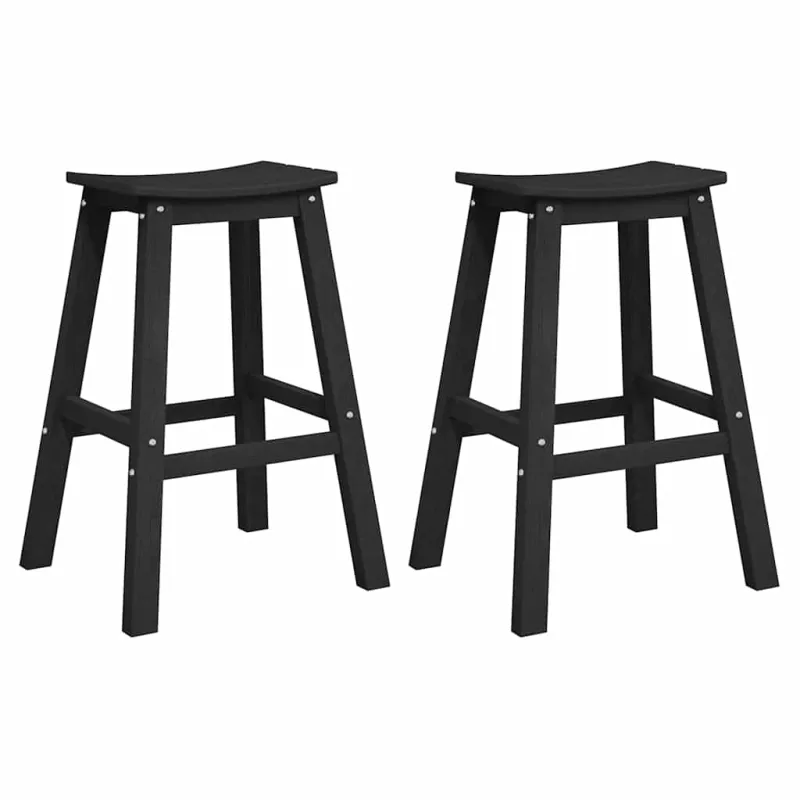 Baro taburetė 2 pcs Juoda 52 x 43 x 73,5 cm HDPE
