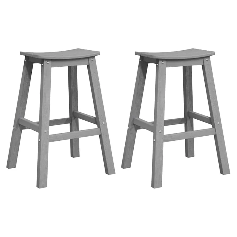 Baro taburetė 2 pcs Šviesiai pilka 52 x 43 x 73,5 cm HDPE