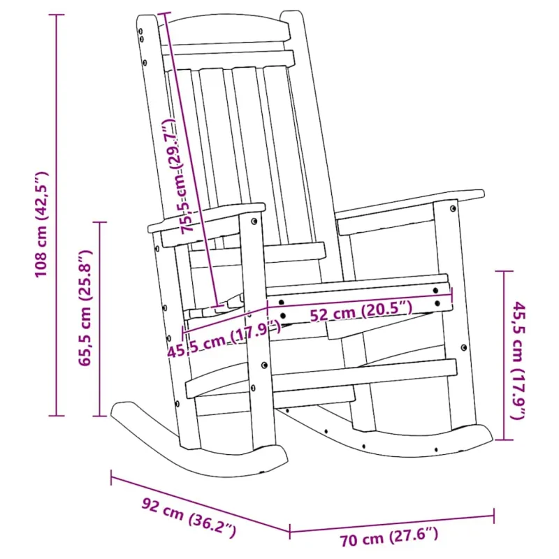 Sodo supamoji kėdė Juoda 92 x 70 x 108cm HDPE