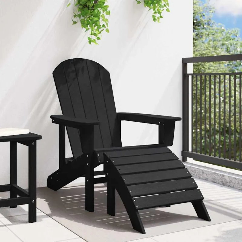 Adirondack kėdė Juoda 82 x 74 x 92 cm HDPE