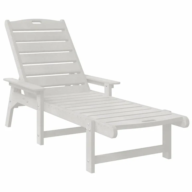 Saulės gultas Balta 195,5 x 53 x 98,5 cm HDPE