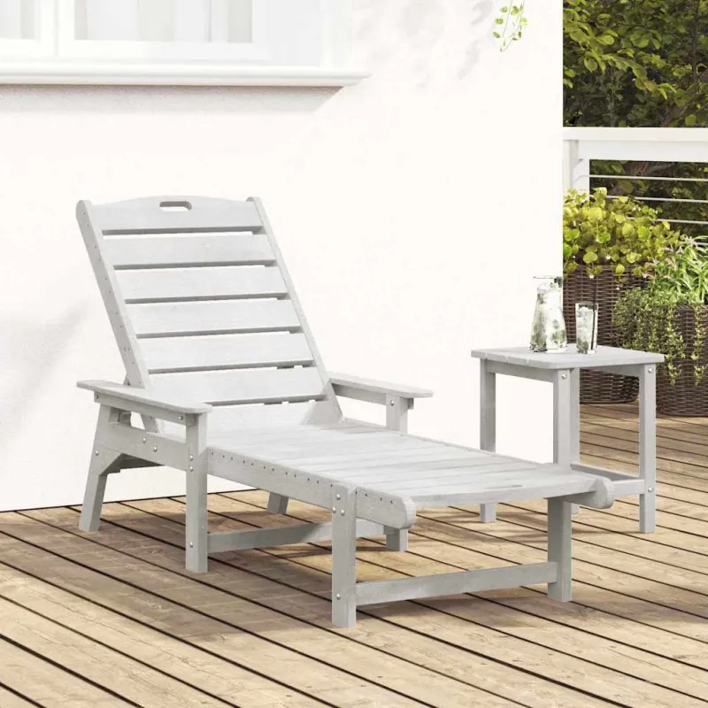 Saulės gultas Balta 195,5 x 53 x 98,5 cm HDPE