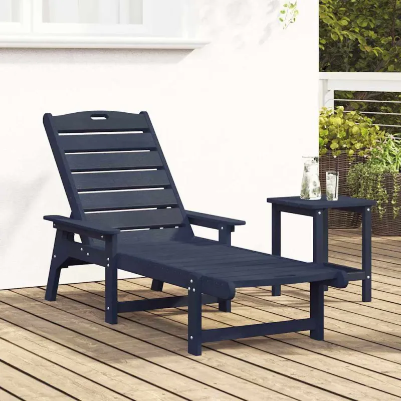 Saulės gultas Jūrinė mėlyna 195,5 x 53 x 98,5 cm HDPE