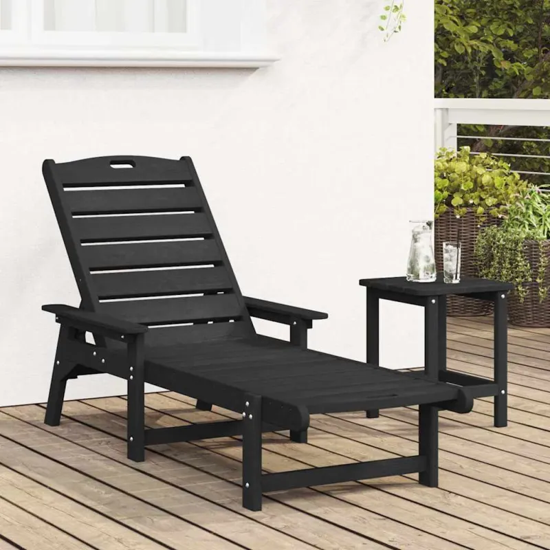 Saulės gultas Juoda 195,5 x 53 x 98,5 cm HDPE