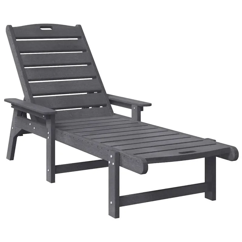 Saulės gultas Šviesiai pilka 195,5 x 53 x 98,5 cm HDPE