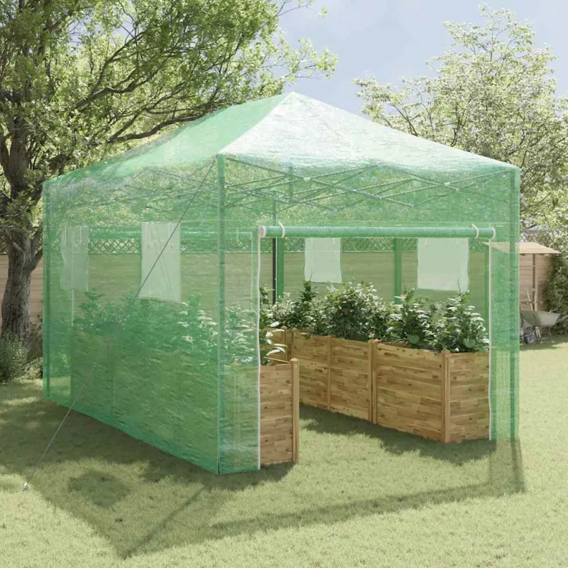 Šiltnamis su išskleidžiamu rėmu Žalia 290 x 430 x 315 cm