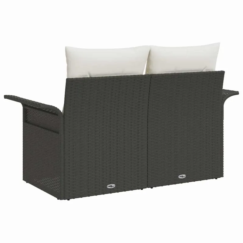 Sodo sofa su pagalve Juoda 141 x 62 x 69cm poliratanas