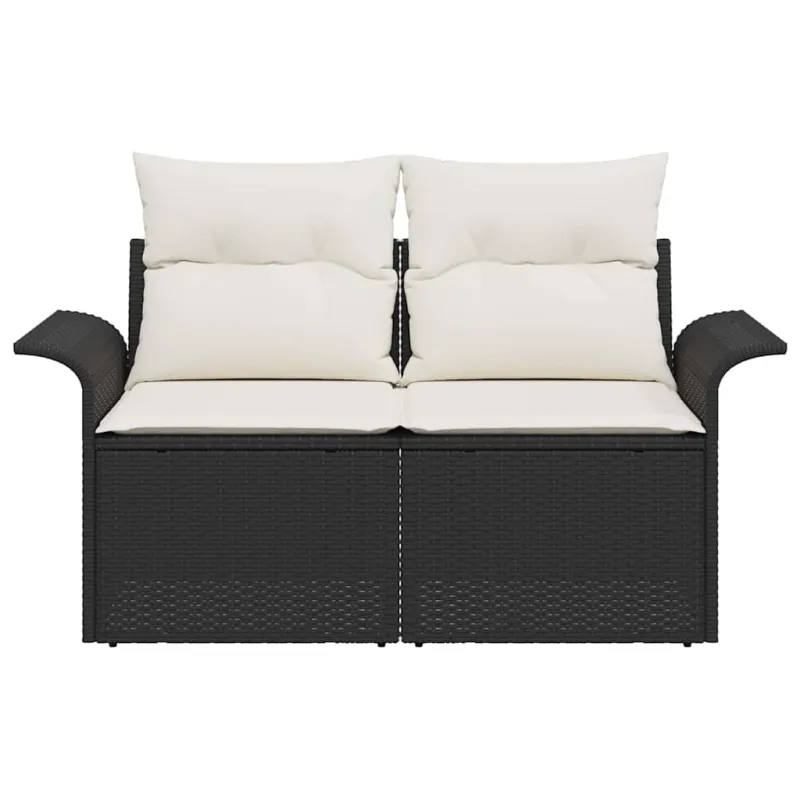 Sodo sofa su pagalve Juoda 141 x 62 x 69cm poliratanas