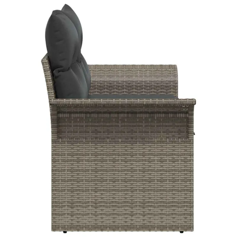 Sodo sofa su pagalve Pilka 141 x 62 x 69cm poliratanas