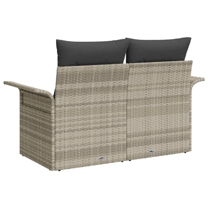 Sodo sofa su pagalve Šviesiai pilka 141 x 62 x 69cm poliratanas