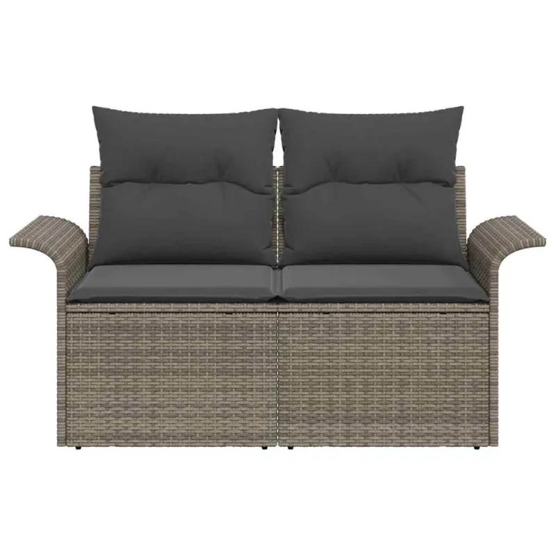 Sodo sofa su pagalve Pilka 141 x 62 x 69cm poliratanas